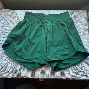 NWOT Lululemon Track That shorts - evergreen